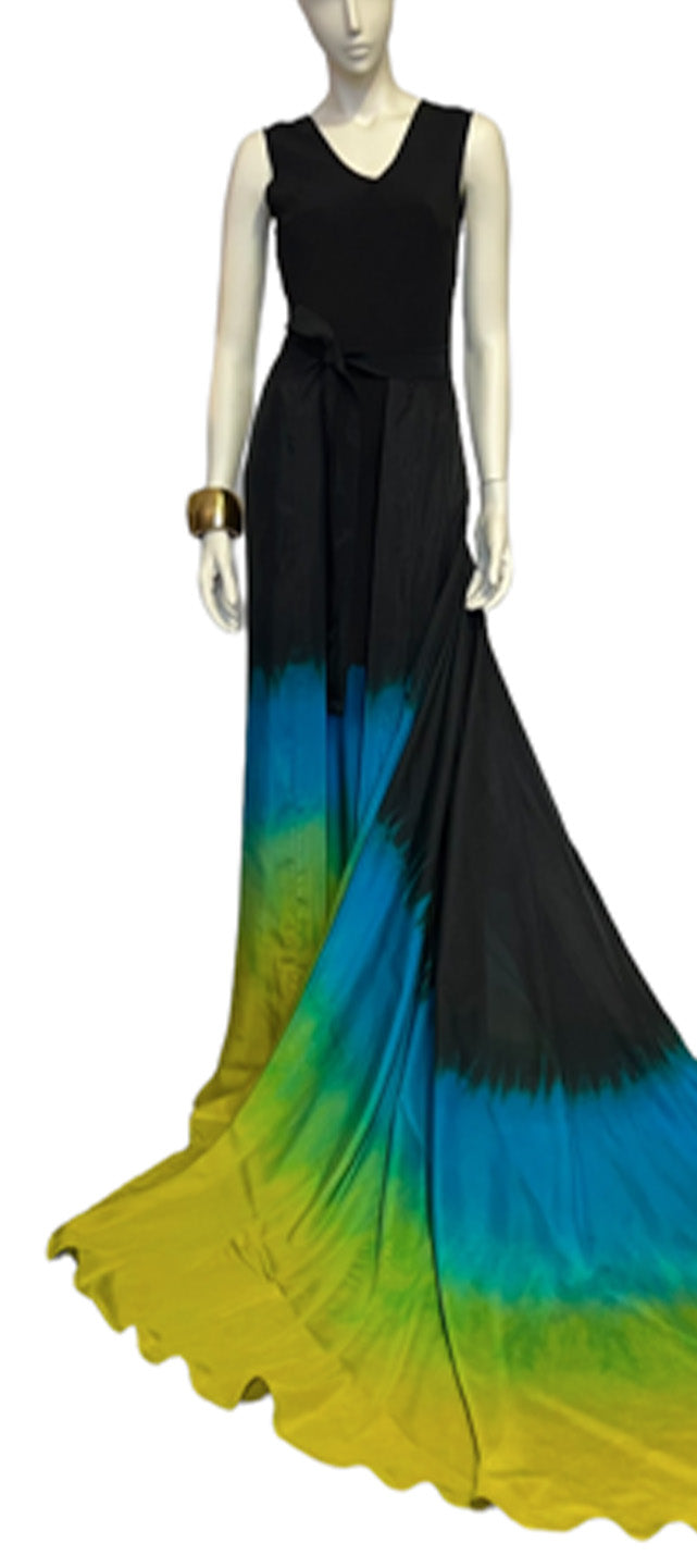 green emerald velvet dress Ombré Gown and Over-Skirt – Steve Sells Studio