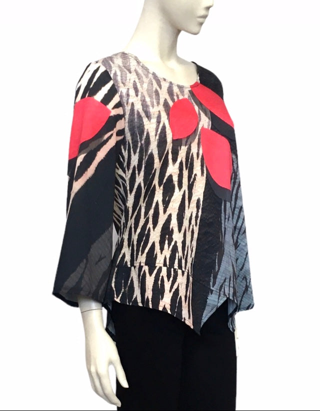 Belize Tunic "Red Leaves"